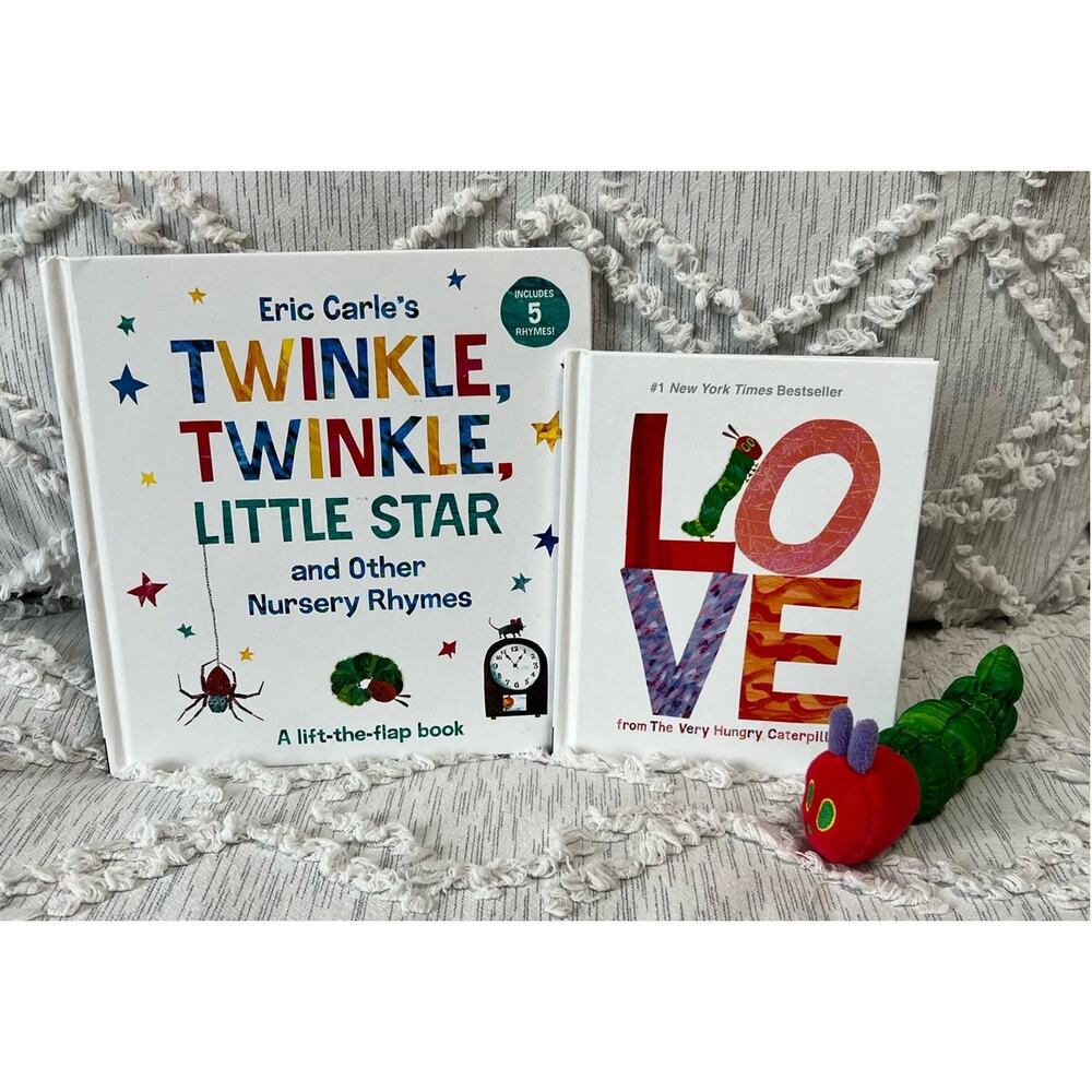 Eric Carle's Book Lot And Stuffed Caterpillar Animal Plush Toy